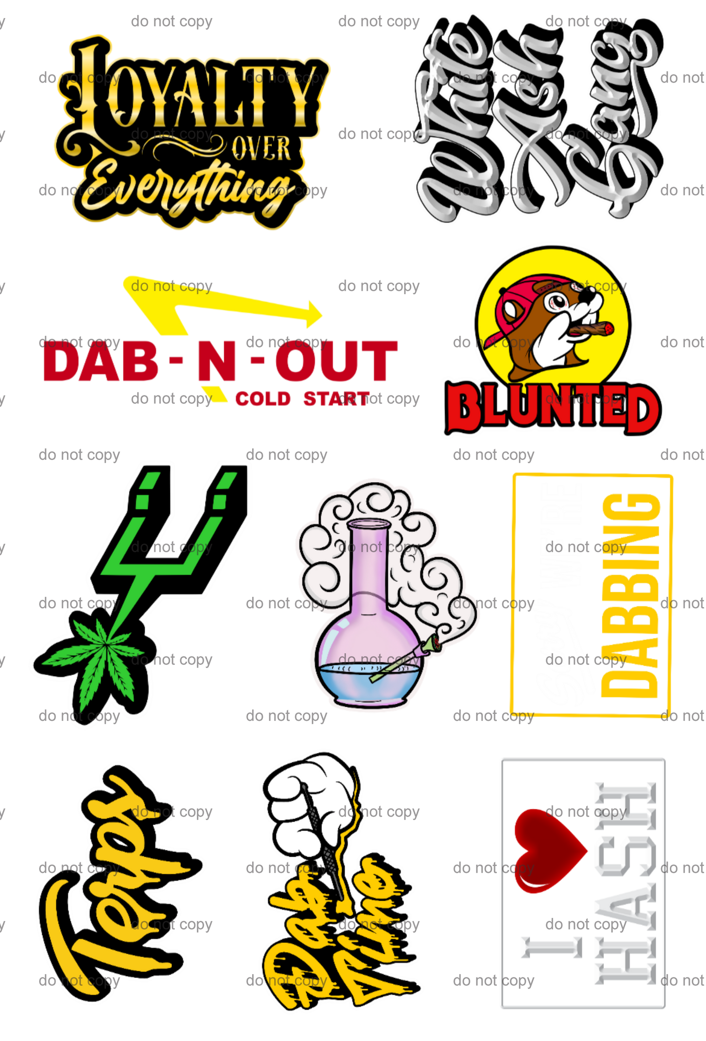 Mini 420 UV Sticker pack