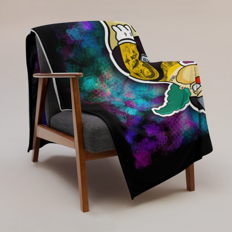 Krusty The Cholo Clown San Antonio Throw Blanket
