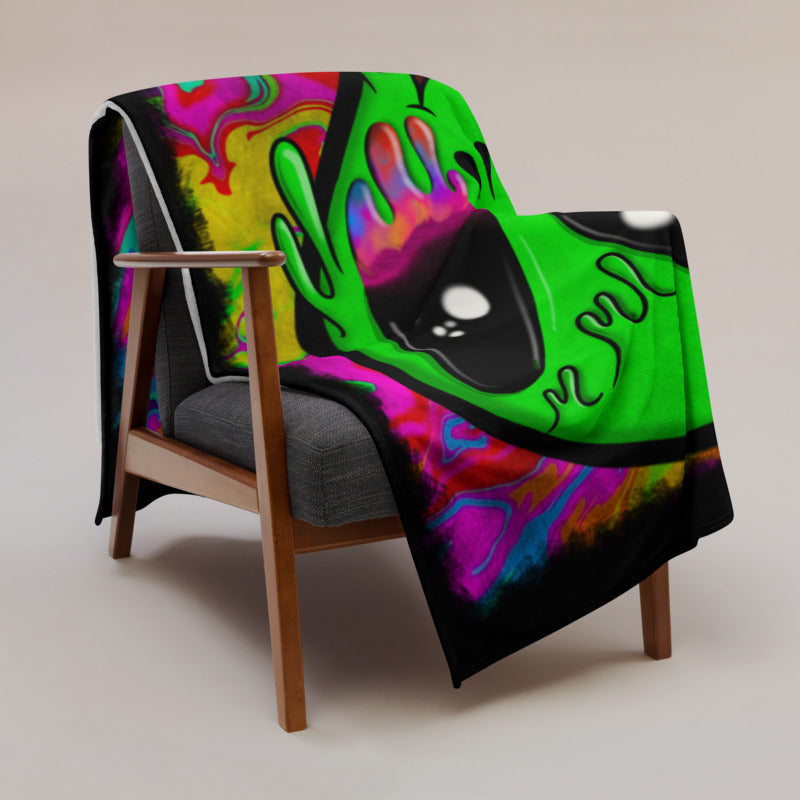 Trippy Alien Throw Blanket