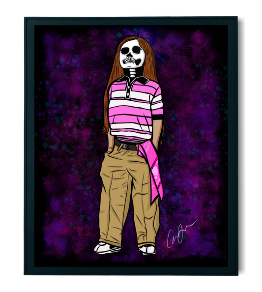 Chola Girl Skull Print