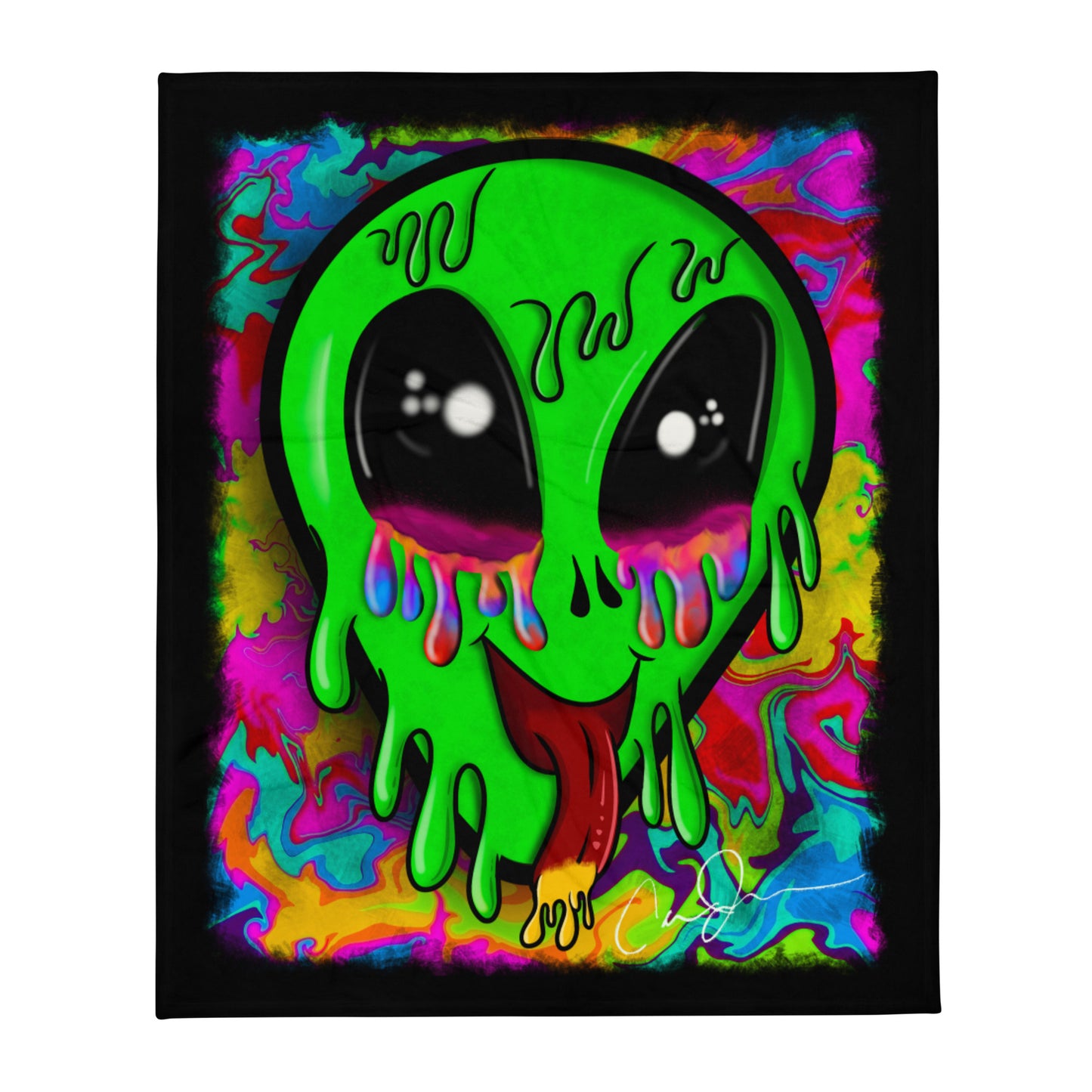 Trippy Alien Throw Blanket