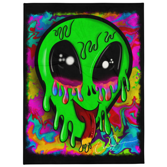 Trippy Alien Throw Blanket