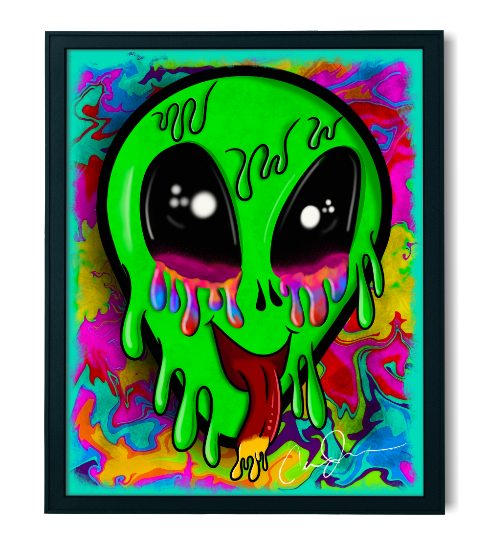 Psychedelic Alien Digital Art Print