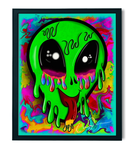 Psychedelic Alien Digital Art Print