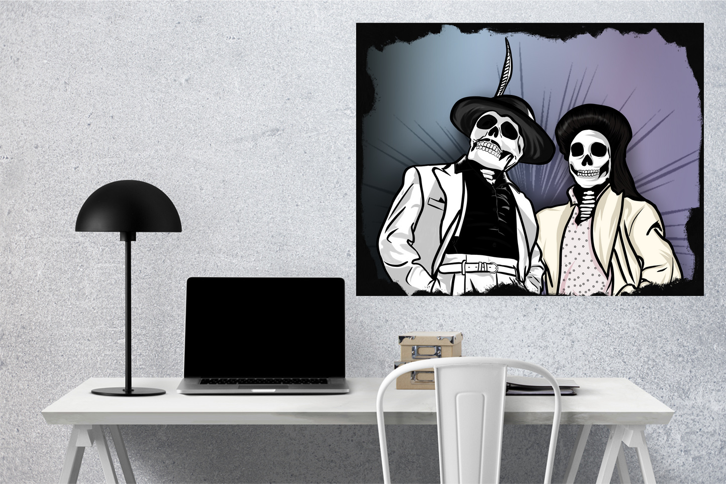 Pachuco Couple Skull Digital Print