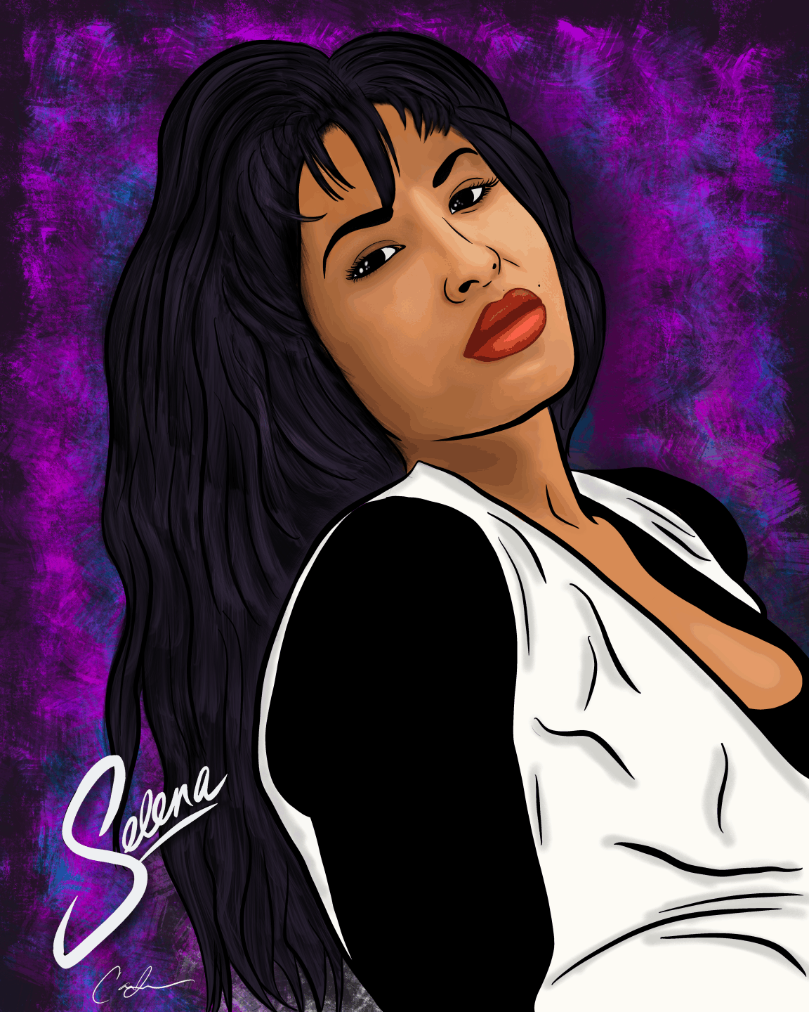 Selena Digital Art Print